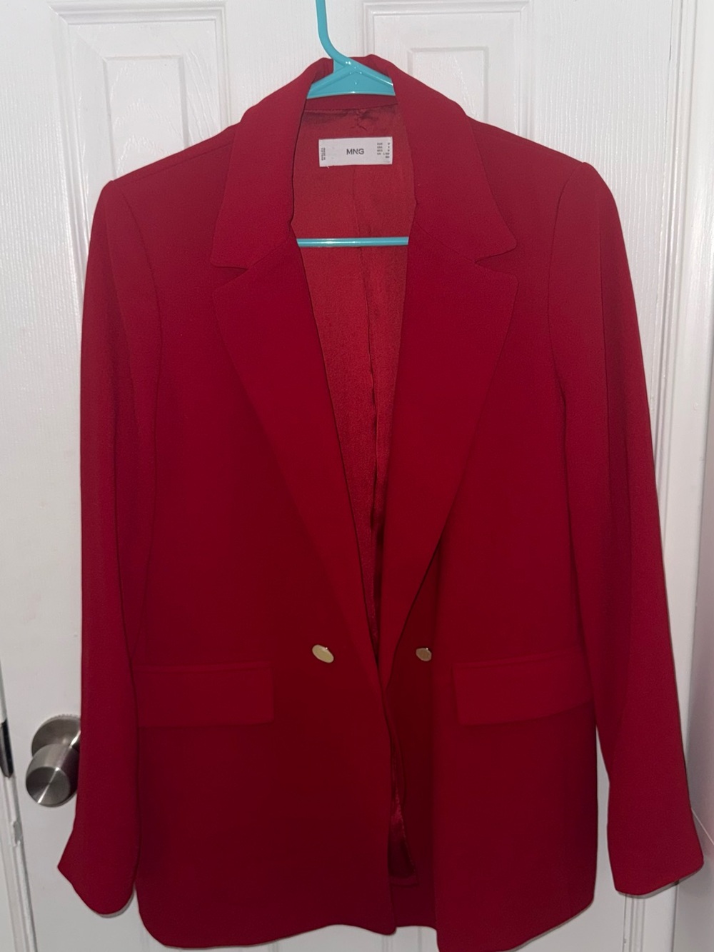 Mango Double-Button Red Blazer